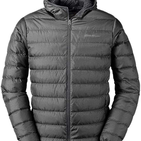 Eddie Bauer Men's CirrusLite Hooded Down Jacket Dark Smoke size‎ large nwt - Picture 4 of 11